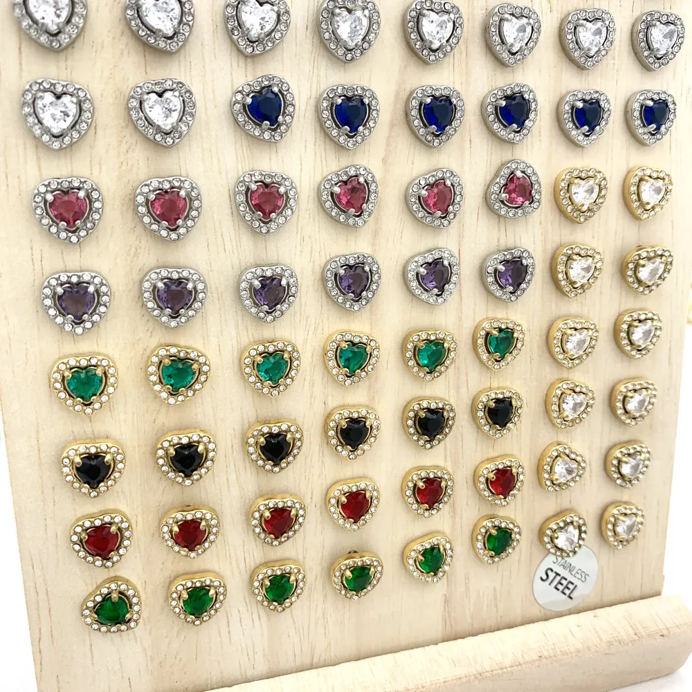 Punto Luce a Cuore-36Paia Orecchini a Lobo in Acciaio - OPA-103-AA1517E