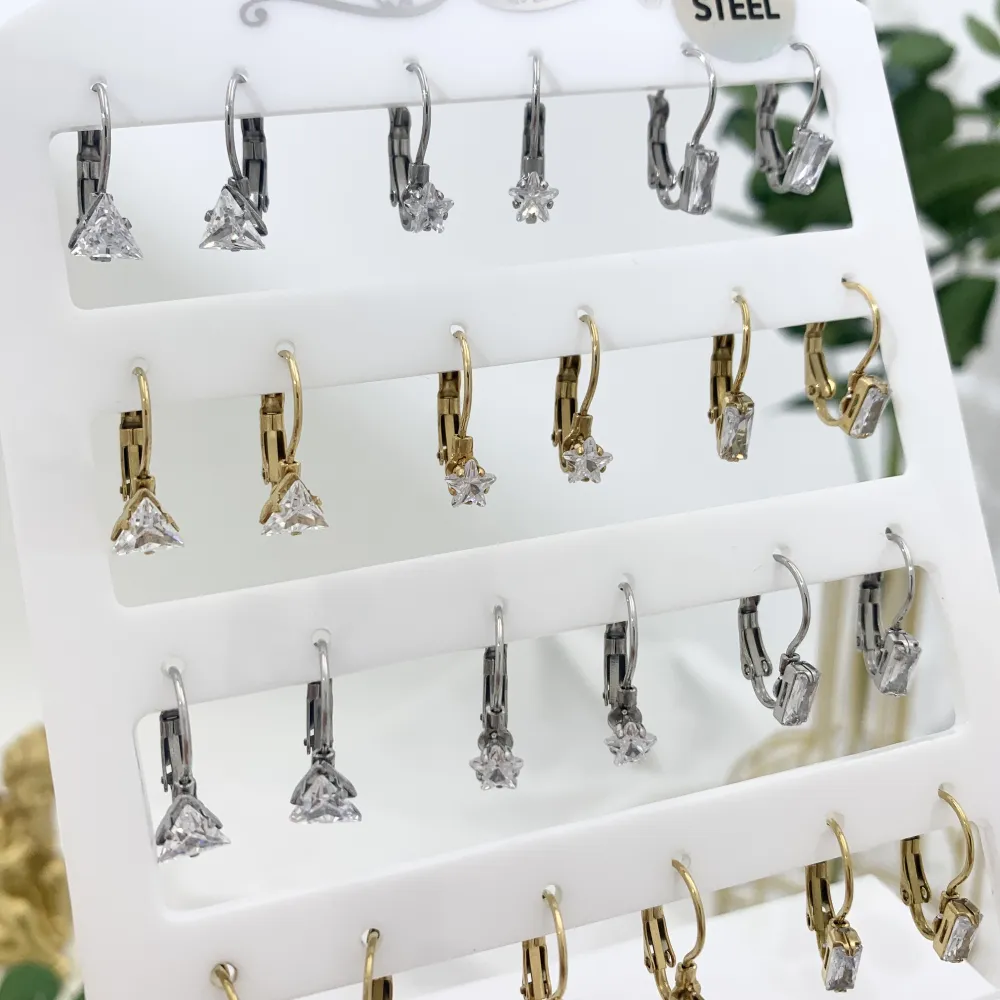 Mix Forma Punto Luce-12Paia Orecchini a Monachella in Acciaio - OPA-103-AA2553-2555E