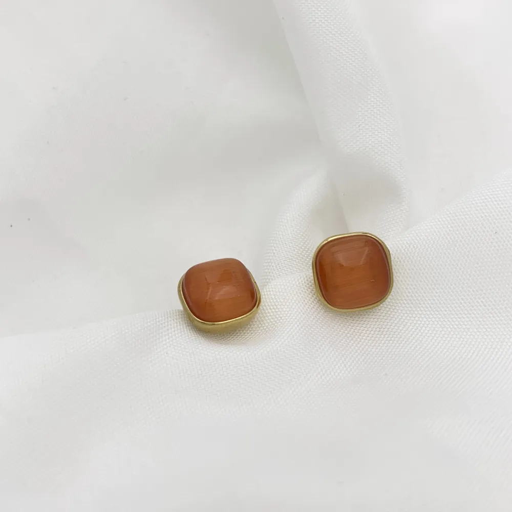 Pietra Quadrata-36Paia Orecchini a Lobo in Acciaio - OPA-103-AA2572E