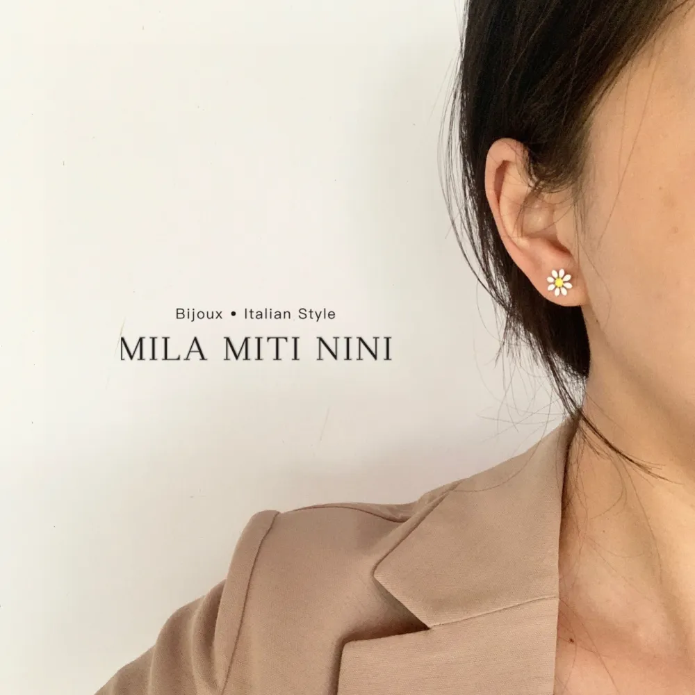 Margherita Smaltata-12Paia Orecchini a Lobo in Acciaio - OPA-103-AA284E