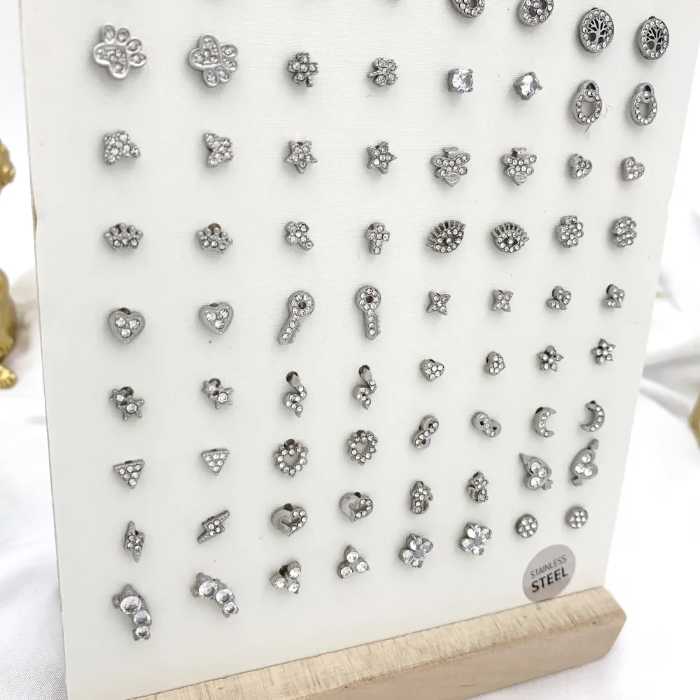 Soggetti Mix-36Paia Orecchini a Lobo in Acciaio - OPA-103-AA744E