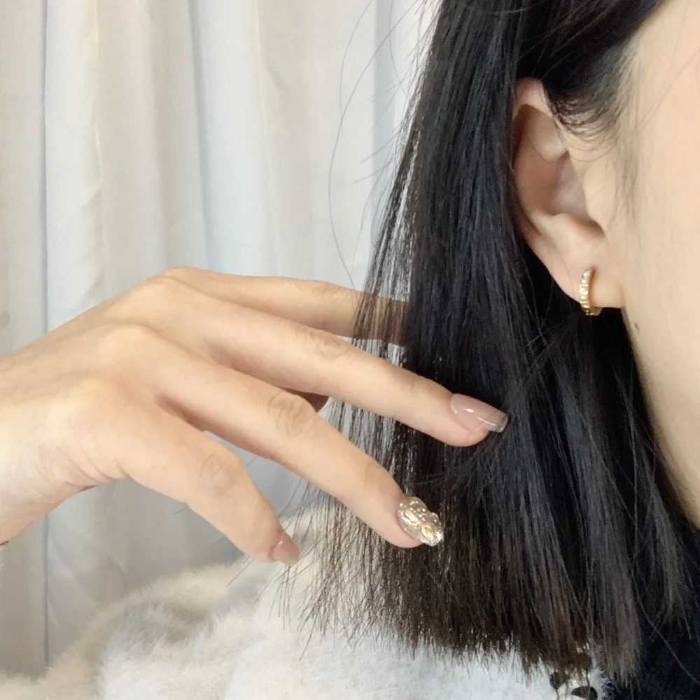 Cerchio con Perla-12Paia Orecchini in Acciaio - OPA-103-AA970E 8mm