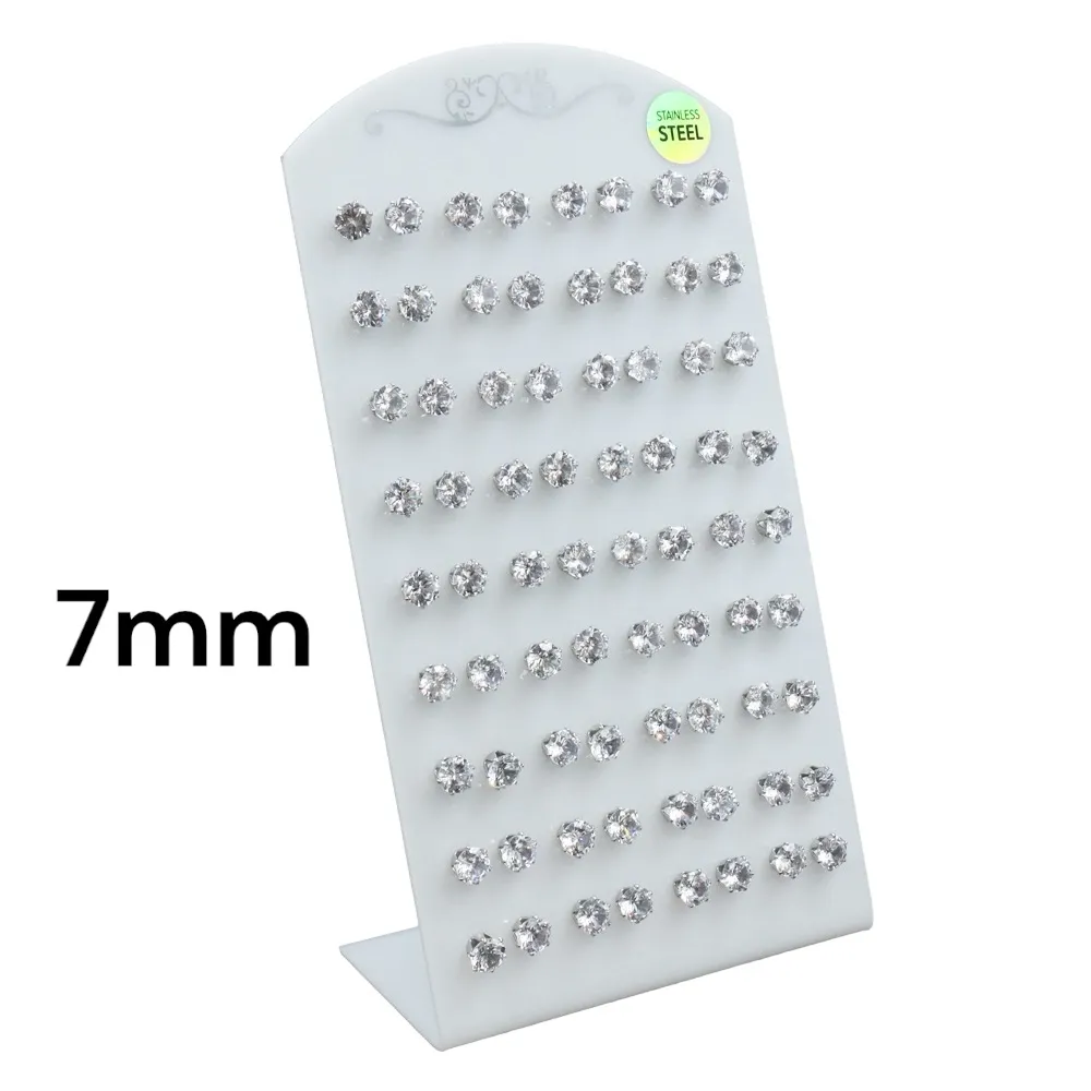 Punto Luce 7mm 6Griffe-36Paia Orecchini in Acciaio - OPA-107-116 7mm