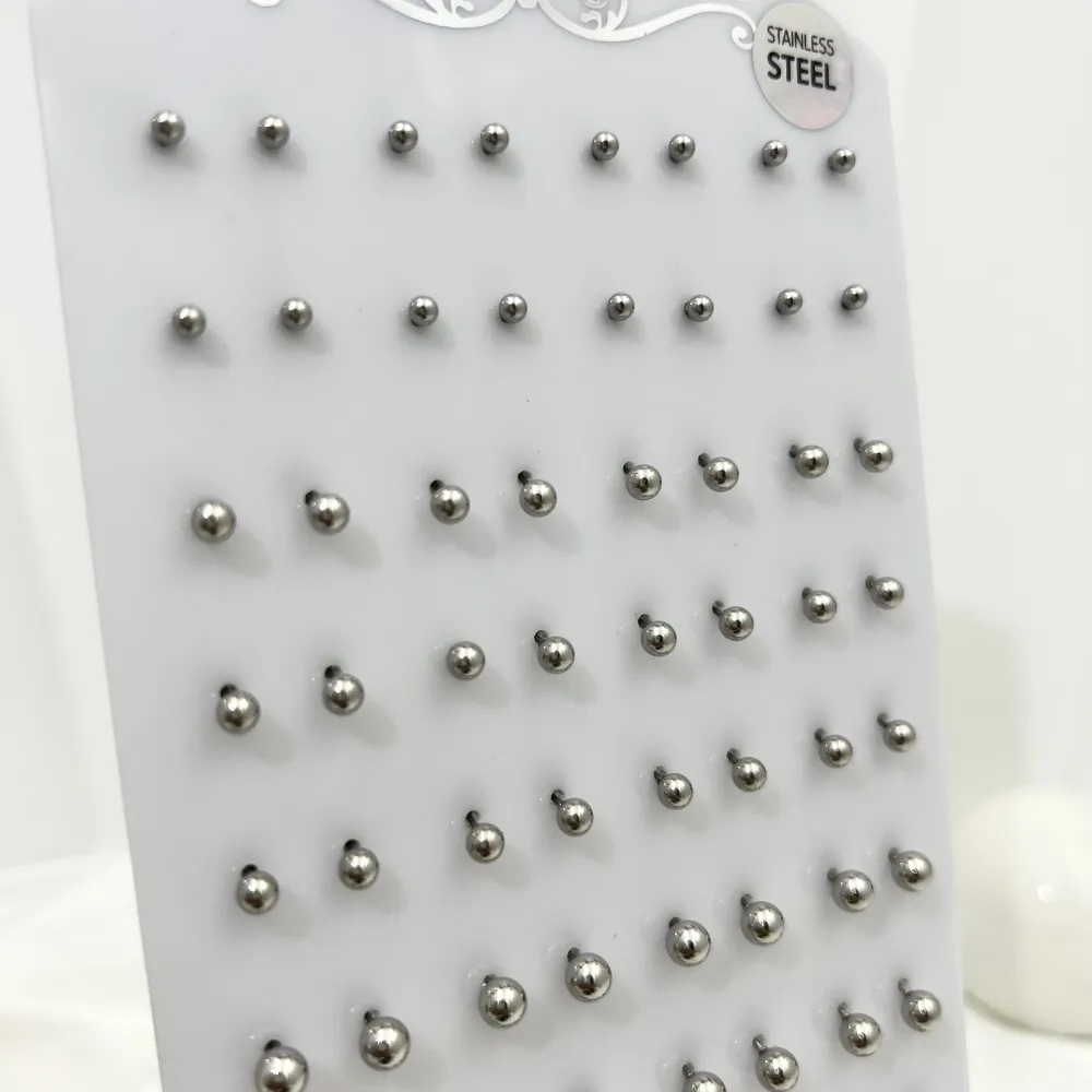 Pallina Scalare -36Paia Orecchini in Acciaio - OPA-107-184-140 Pallina Scalare