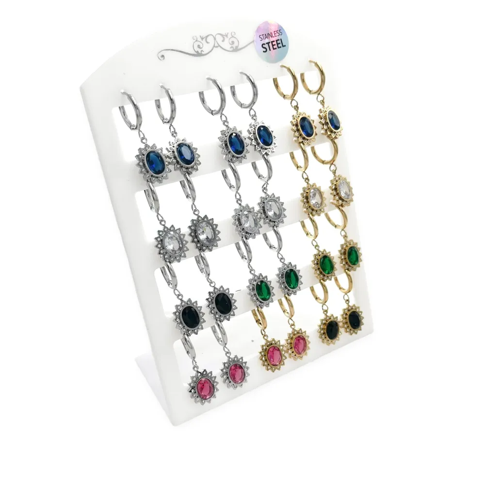 Ovale-12Paia Orecchini a in Acciaio - OPA-413-935