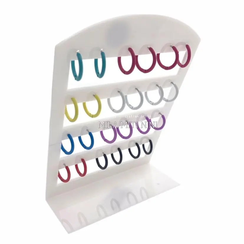 OPA450-364-Cerchi Colorati-12 Paia Orecchini in Acciaio - OPA450-364-Cerchi Colorati-12 Paia Orecchini in Acciaio