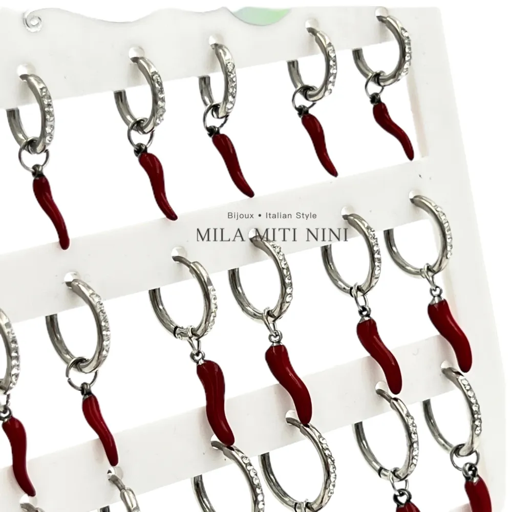 Cornino Scalare -12 Paia Orecchini in Acciaio - OPA-450-466 2.0Mix