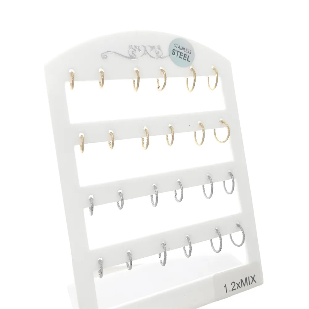 Cerchio Torchon 1.2xMix -12paia Orecchini in Acciaio - OPA-450-631 1.2xMix