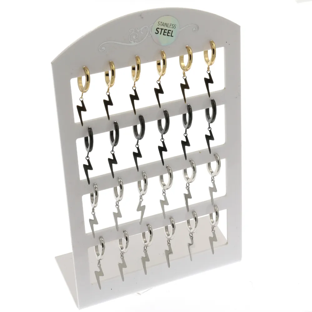 OPA6596-Fulmine 450-243- 12 Paia Orecchini in Acciaio - OPA6596-Fulmine 450-243- 12 Paia Orecchini in Acciaio