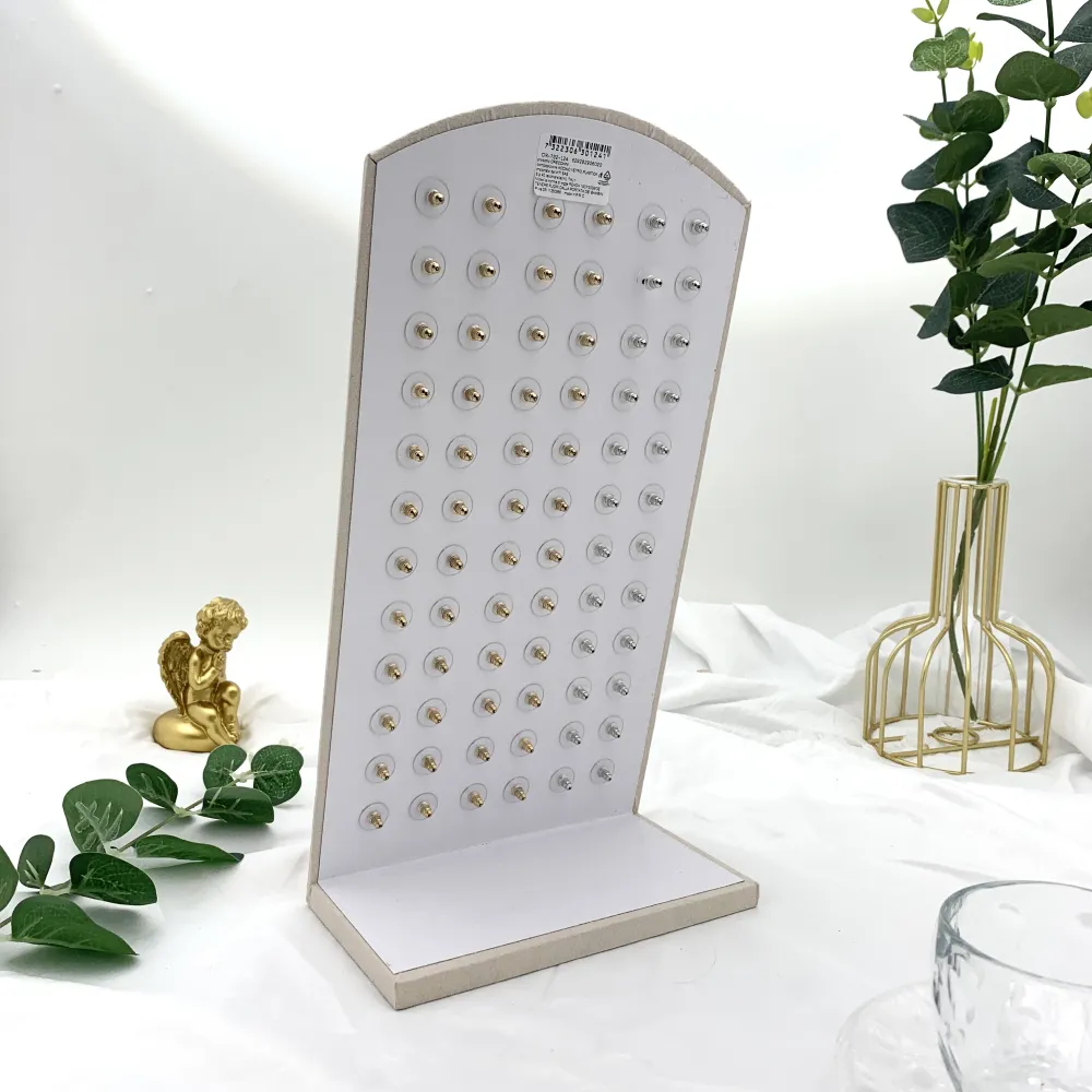 Bottone con Cristalli-36Paia Orecchini a Lobo in Acciaio - OPA-732-124