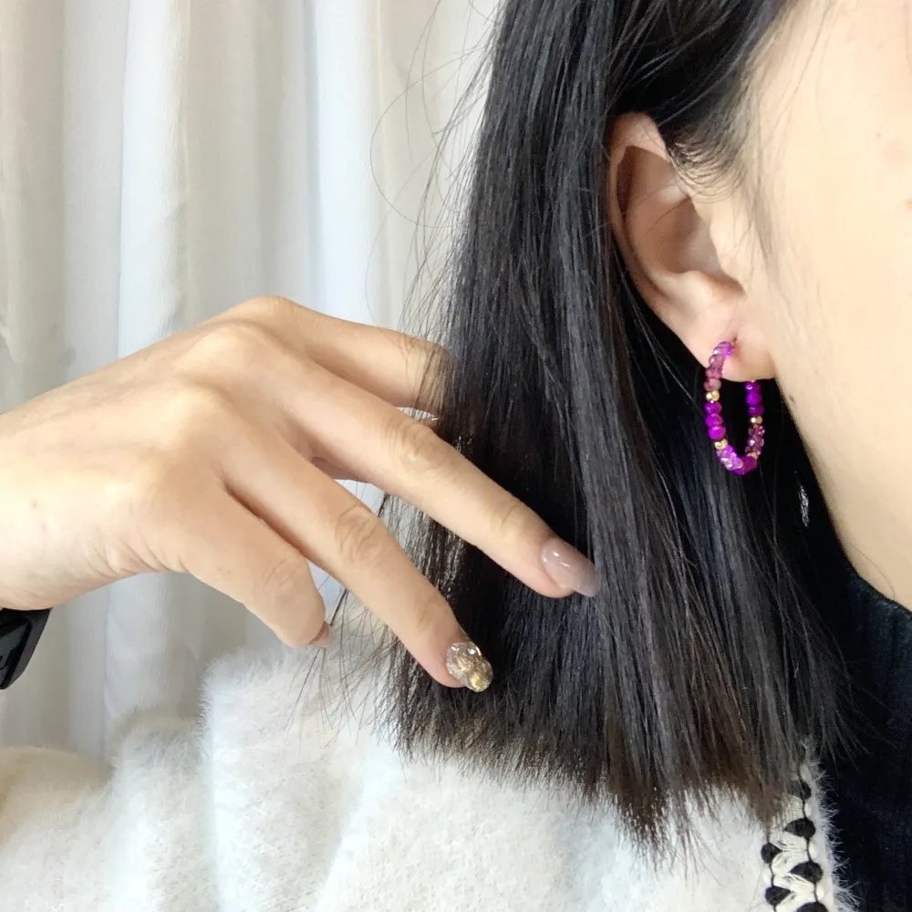 Cerchio con Cristalli-12Paia Orecchini in Acciaio - OPA-732-136 A