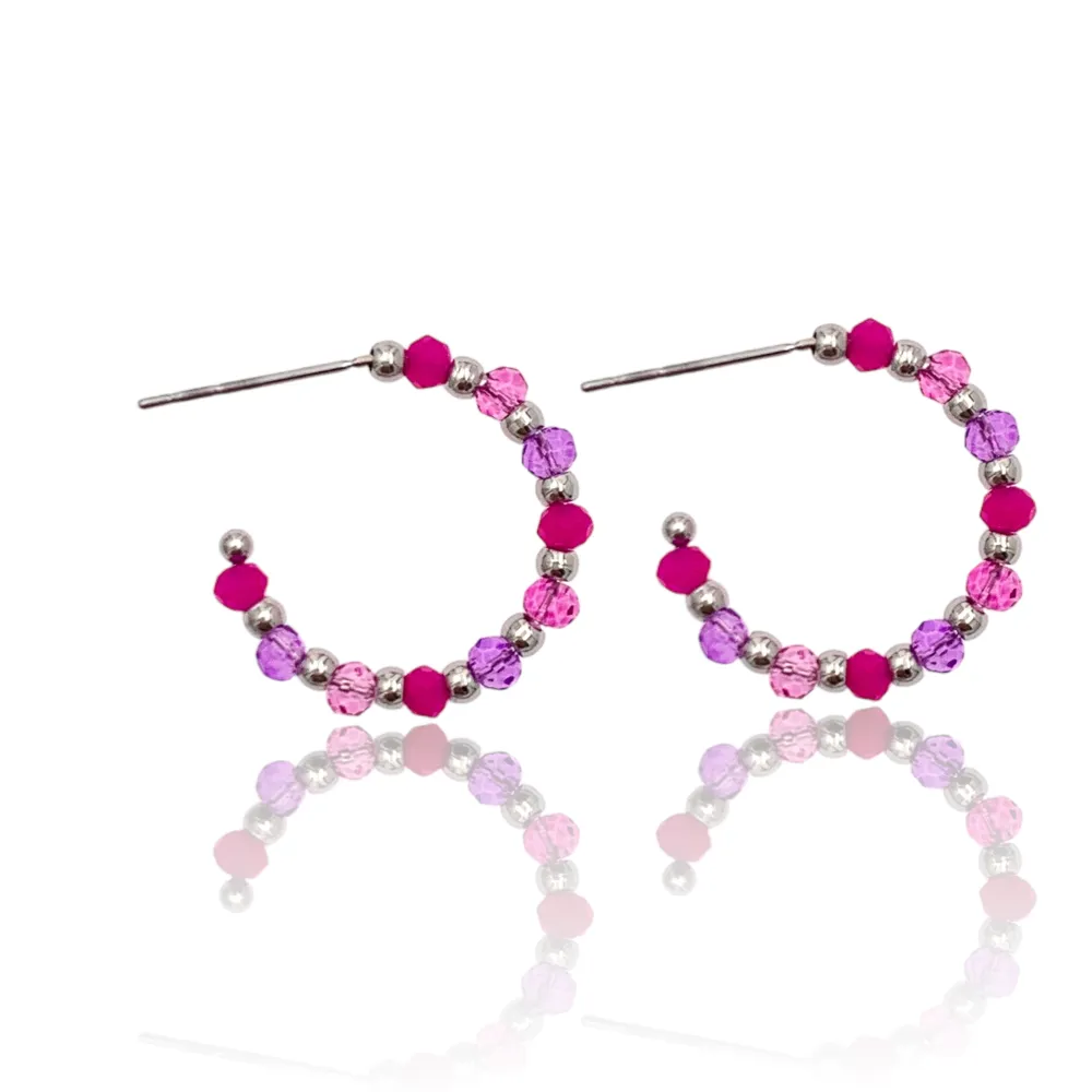 Cerchio Colorato con Pendenti Mix-36paia Orecchini in Acciaio - OPA-732-199