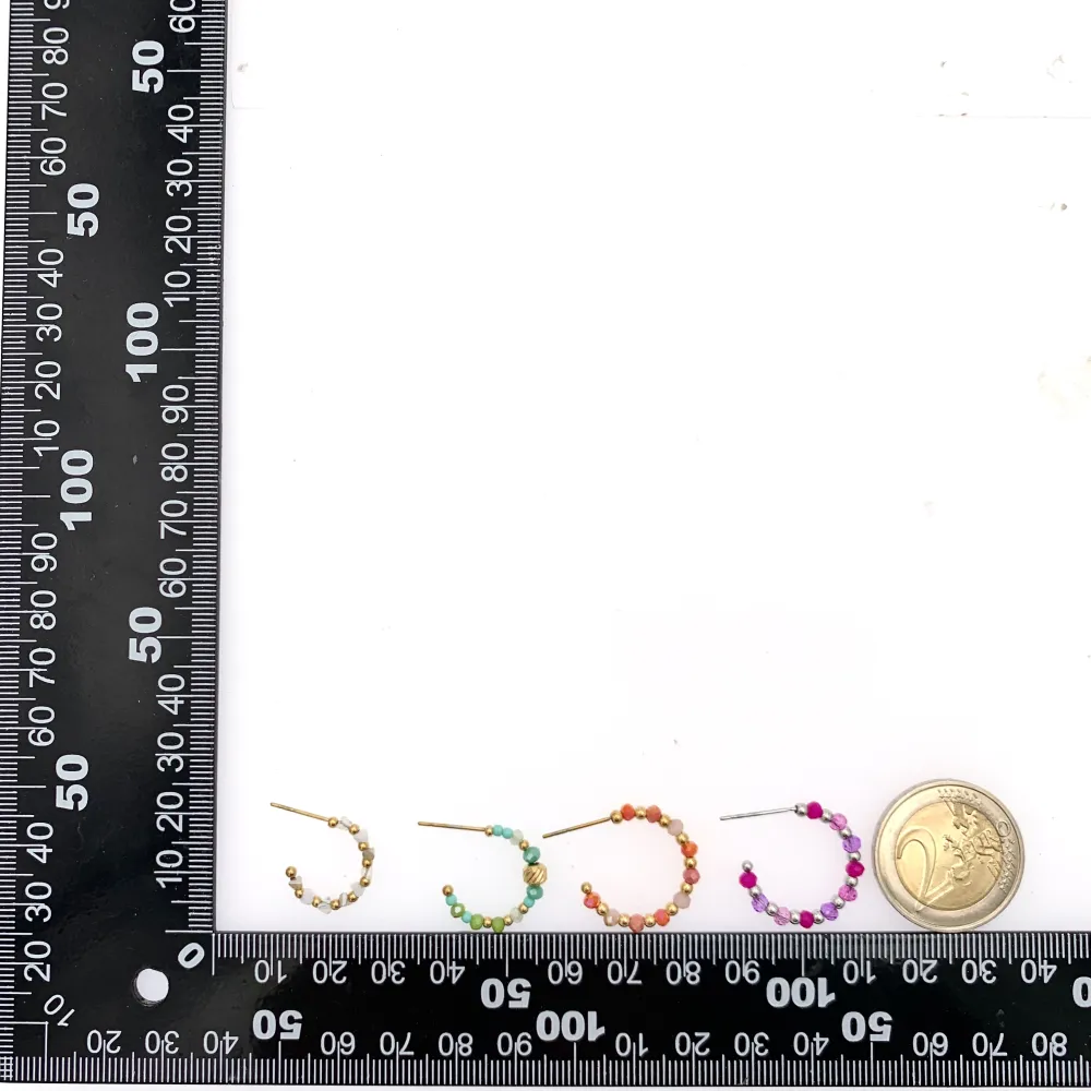 Cerchio Colorato con Pendenti Mix-36paia Orecchini in Acciaio - OPA-732-199