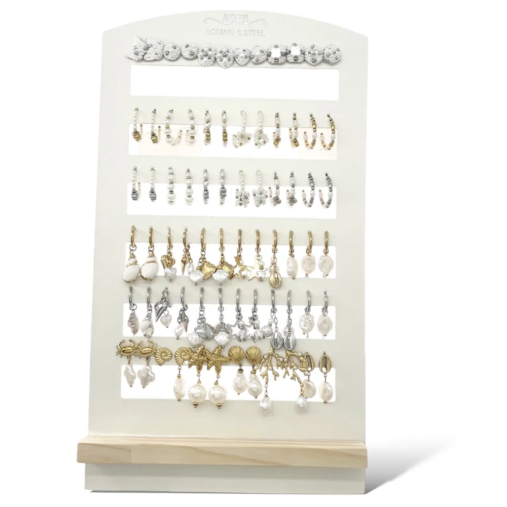 Perla-36 Paia Orecchini a lobo in Acciaio - OPA-732-371