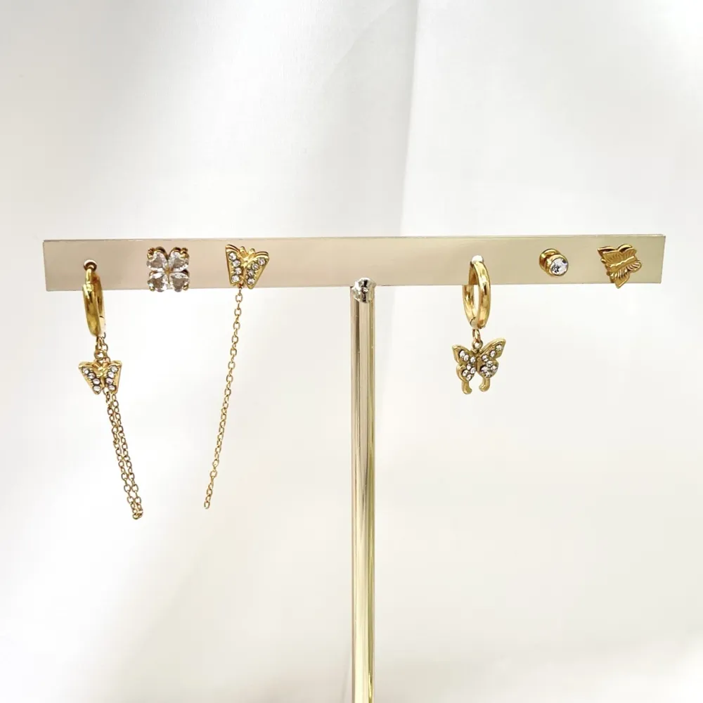 Farfalla-Set 6Pz Orecchini in Acciaio - OPA-736-09