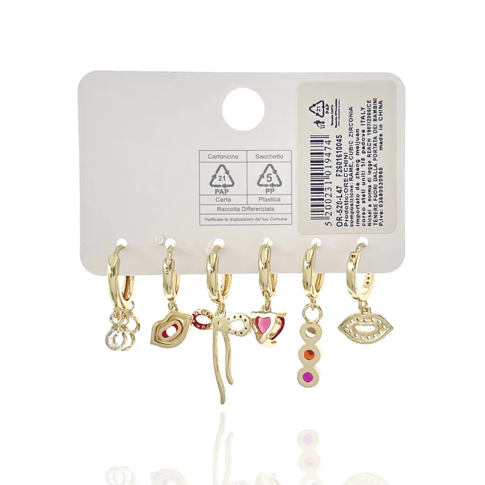 Bocca Fiocco-Set 6pz Orecchini - OPM-520-L47