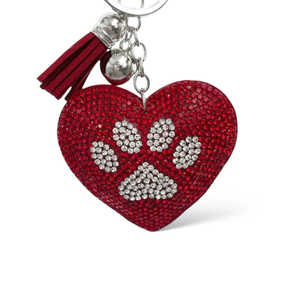 Mix Cuore Rosso-Portachiavi Similpelle e Strass - PKM-146-164