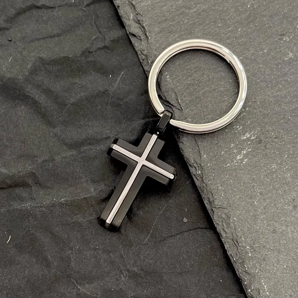 Croce-Portachiavi da Uomo in Acciaio - PKU-600-H289