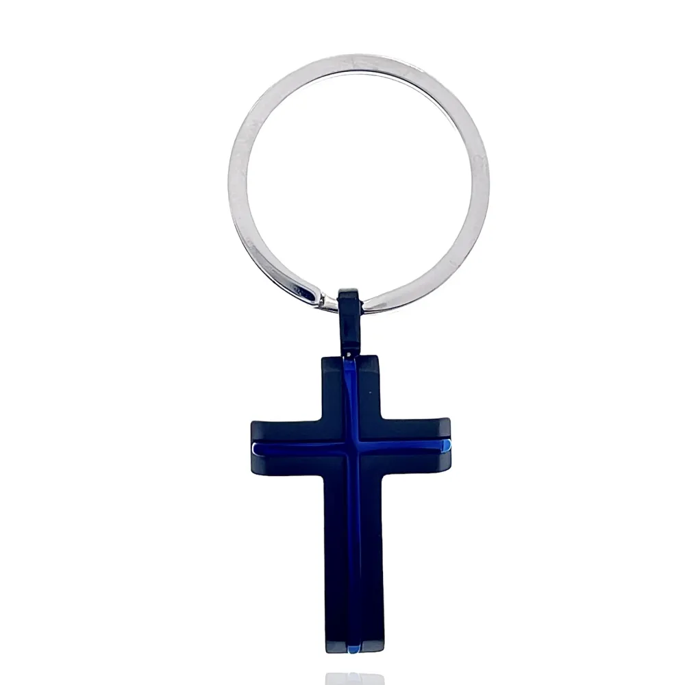 Croce-Portachiavi da Uomo in Acciaio - PKU-600-H289
