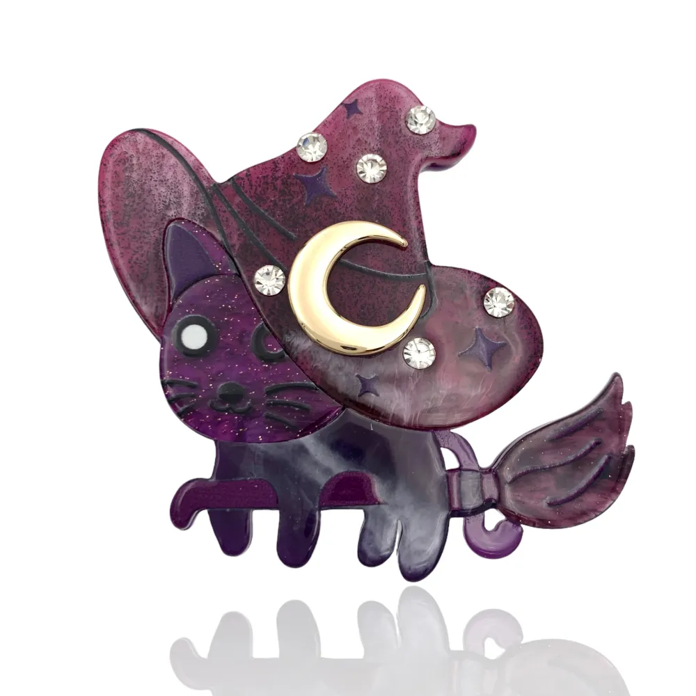 Gatto Befana-Spilla Moda in Resina - SPM-1040