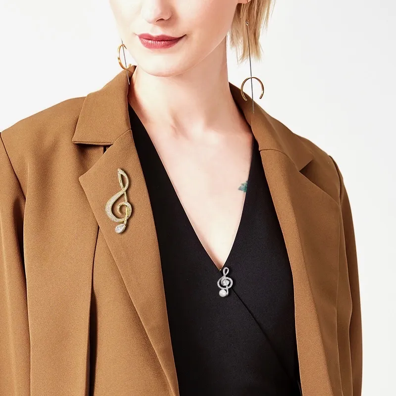 Nota Musicale-Spilla con Zirconia - SPM-506-177