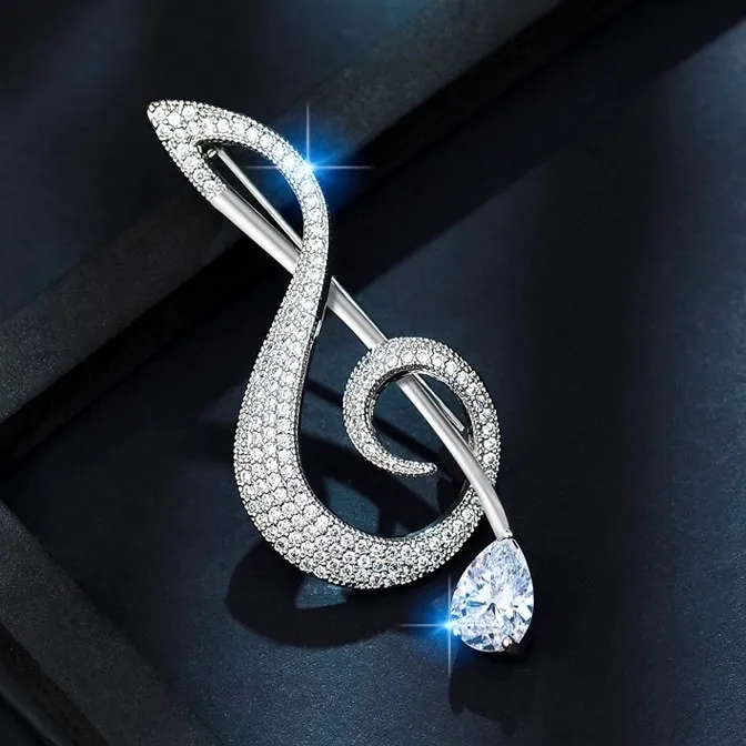 Nota Musicale-Spilla con Zirconia - SPM-506-177