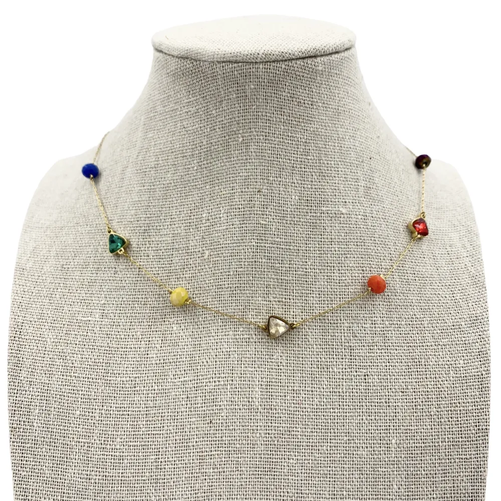 Triangolo e cristallo  Girocollo 5116 Collana Acciaio - Triangolo e cristallo  Girocollo 5116 Collana Acciaio