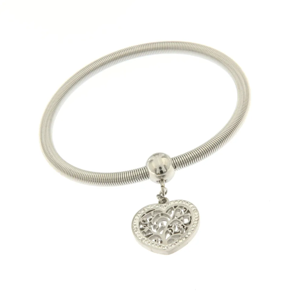 AdV Cuore  1515 - Bracciale a Molla in Acciaio_Argento_1