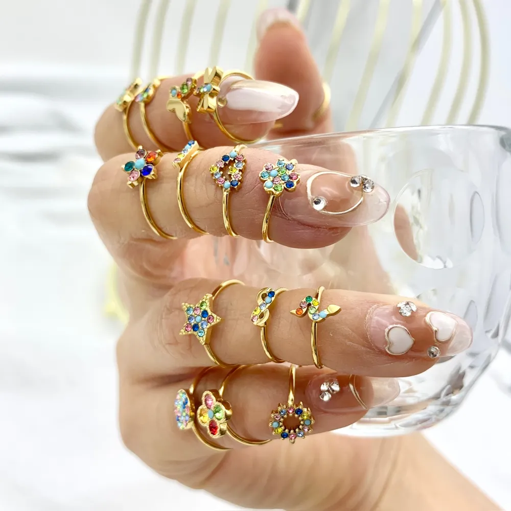 Mix Con Zirconia da Farange-60pz Anelli da Farange/Mignolo in A - AAR-103-AA1501-1515R