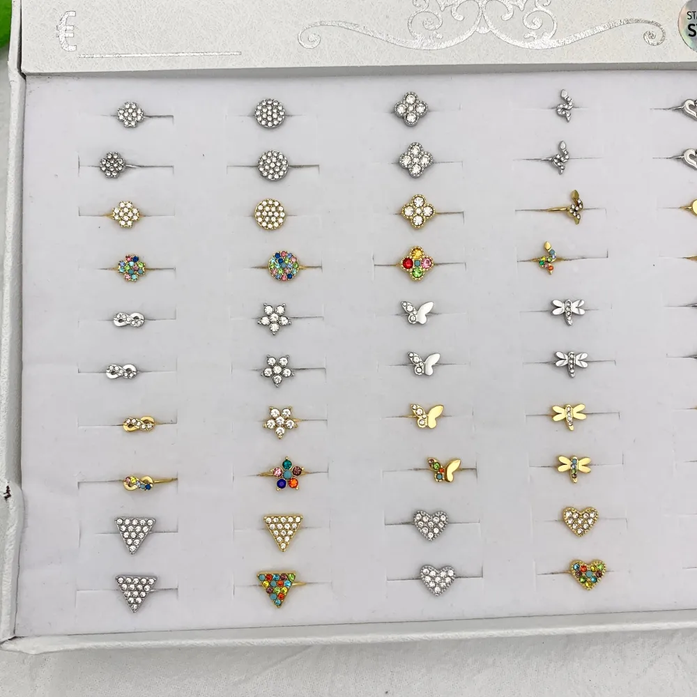 Mix Con Zirconia da Farange-60pz Anelli da Farange/Mignolo in A - AAR-103-AA1501-1515R