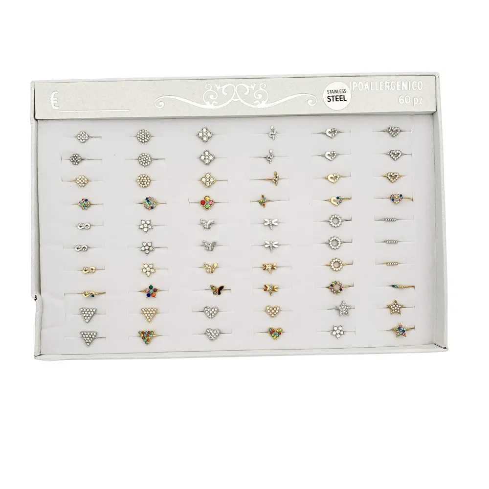 Mix Con Zirconia da Farange-60pz Anelli da Farange/Mignolo in A - AAR-103-AA1501-1515R