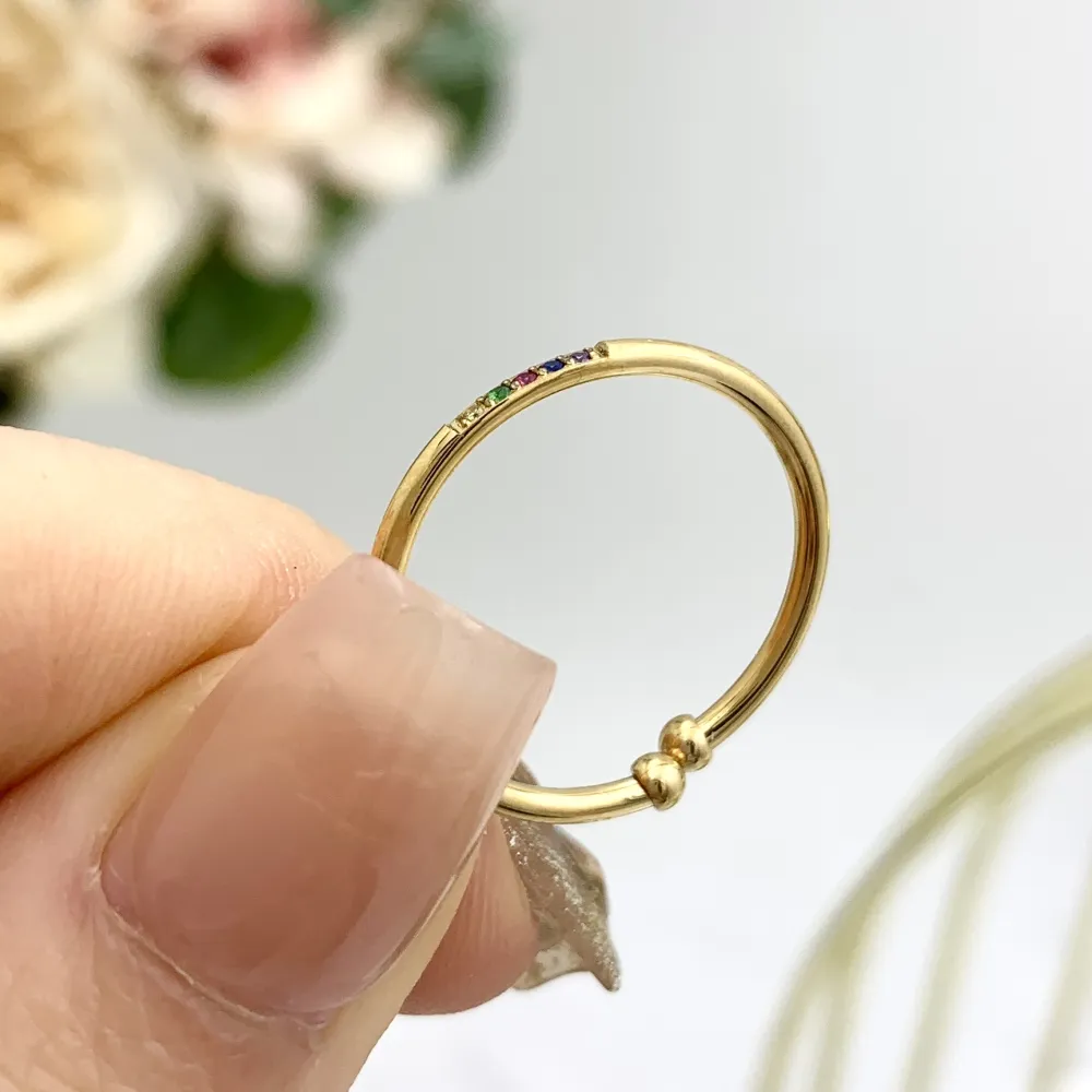 Cinque Punti Luci Zirconia-60Pz Anelli Regolabili in Acciaio - AAR-103-AA2489R