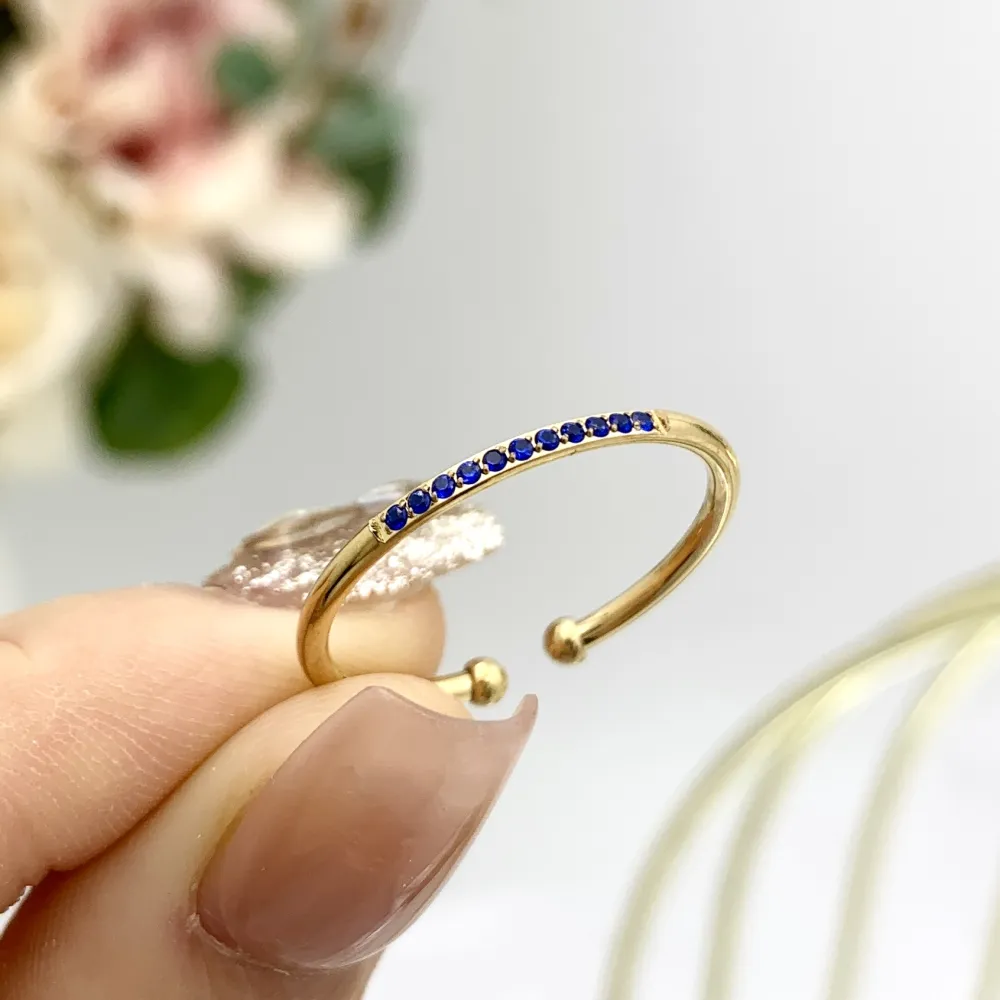 Mezza Fila Zirconia-36Pz Anelli Regolabili in Acciaio - AAR-103-AA2490