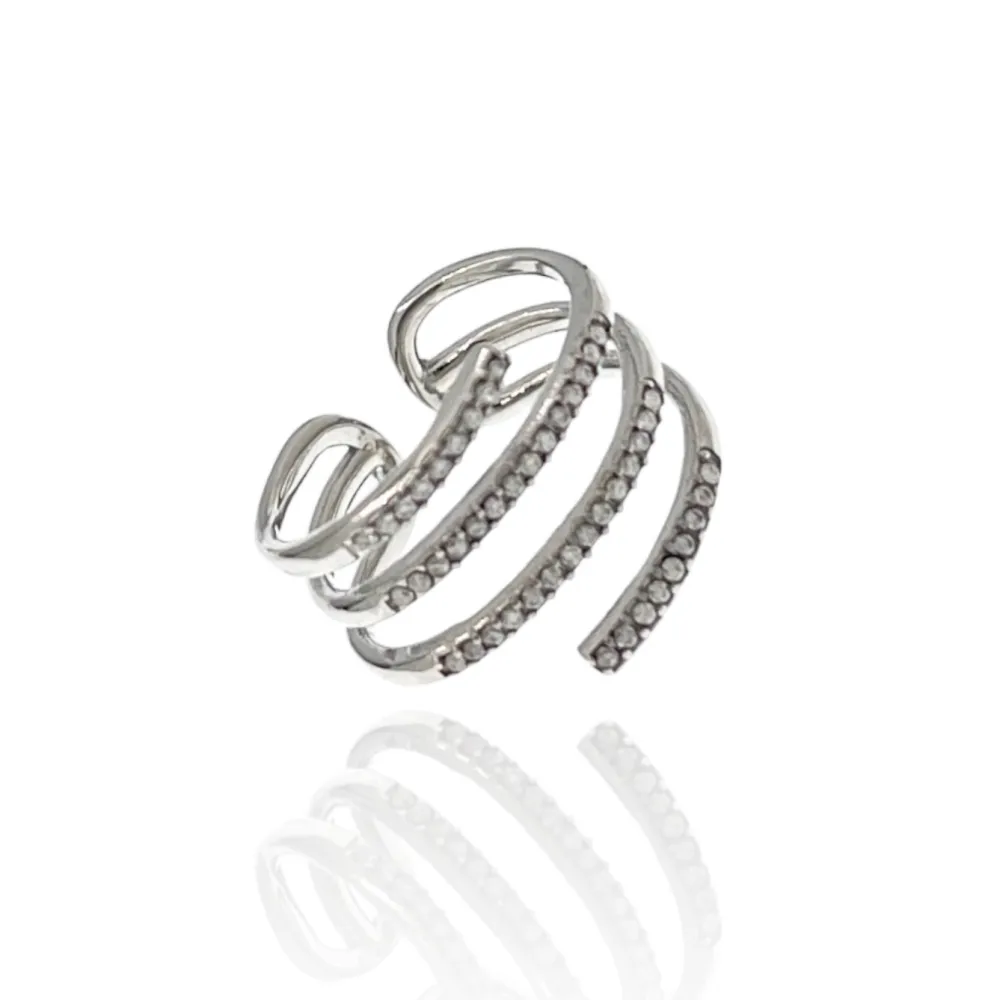 Multifili con Zirconia-Anello Regolabile in Acciaio - AAR-103-AA2493R