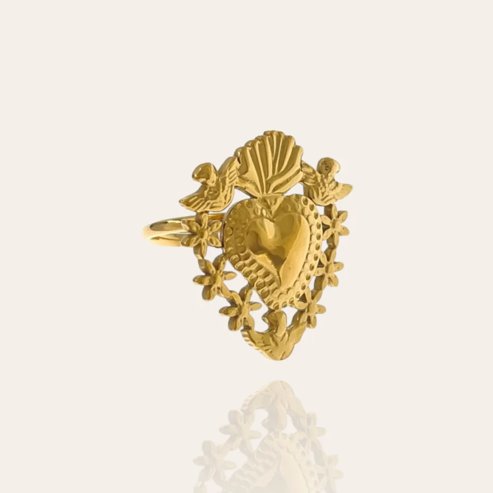 Sacro Cuore-Anello Regolabile in Acciaio - AAR-103-AA2706B