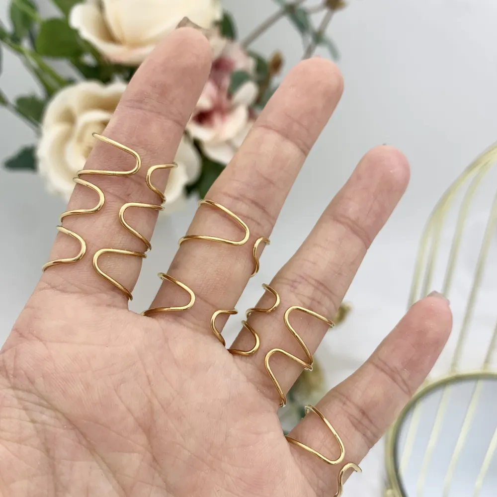 Iniziale con Zirconia-36pz Anelli Regolabili in Acciaio - AAR-103-AA2982R