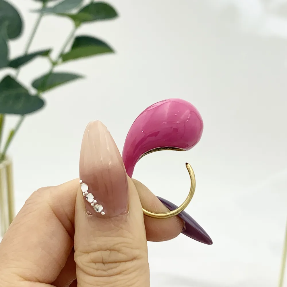 Goccia Smaltata-36pz Anelli Regolabili in Acciaio - AAR-103-AA3317R 36p