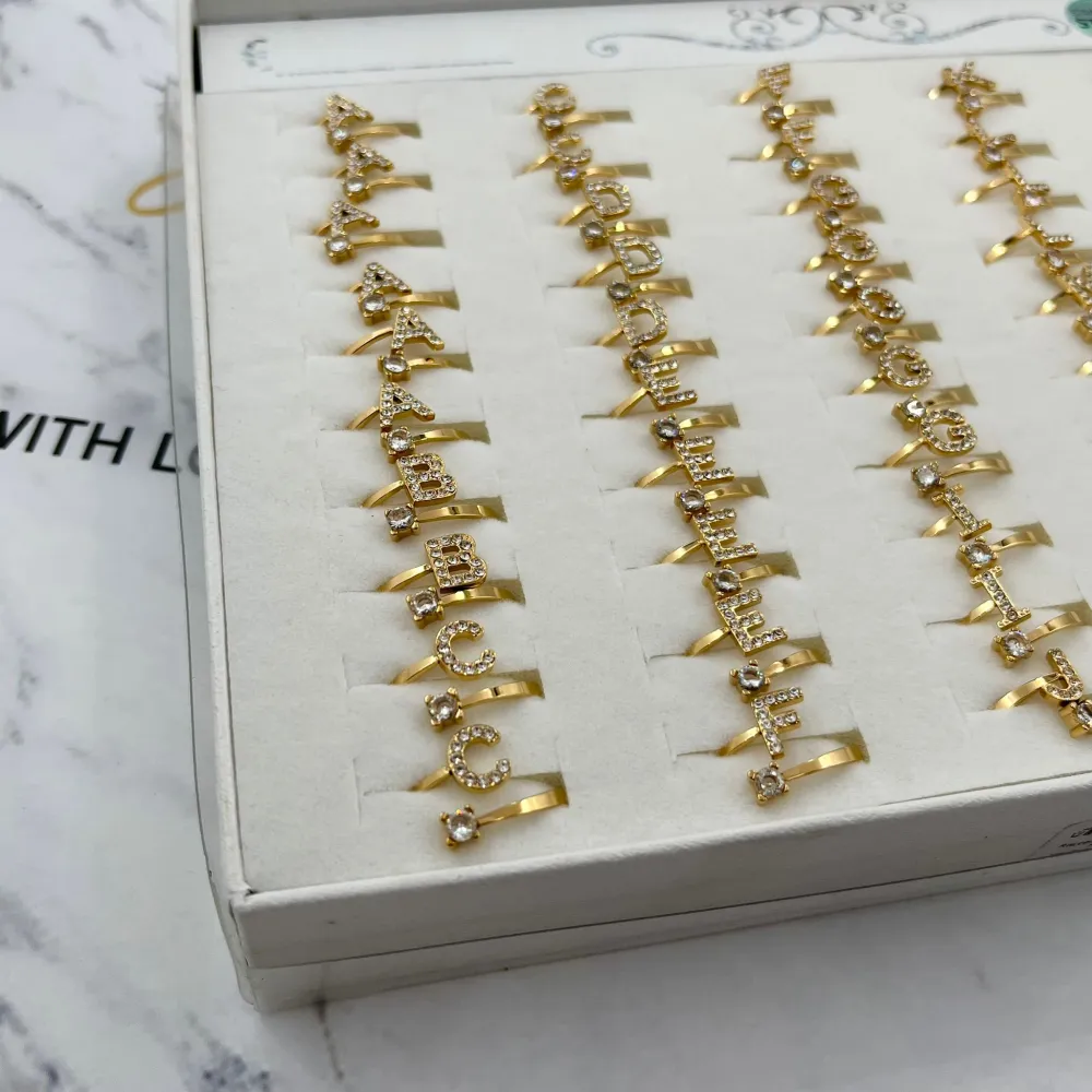 Iniziale-60 pz Anelli in Acciaio - AAR-103-AA358R