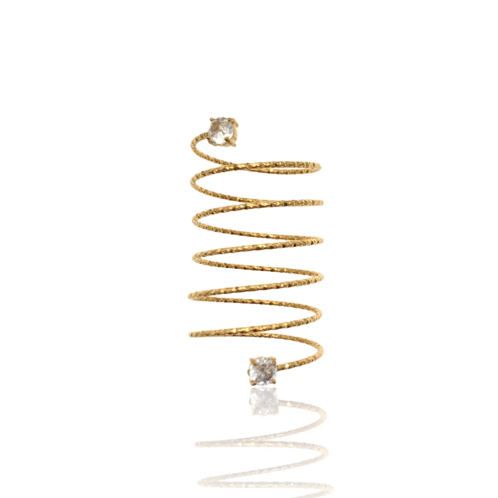 6 Fili a Molla con Punto Luce -Anello in Acciaio - AAR-103-AA4013R