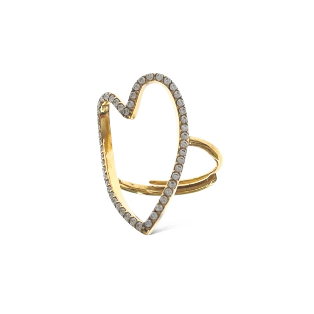 Cuore Vuoto  -Anello Regolabile in Acciaio - AAR-103-AA4225R