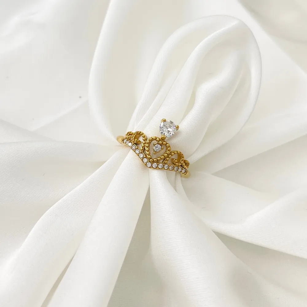 Corona  -Anello Regolabile in Acciaio - AAR-103-AA4229R