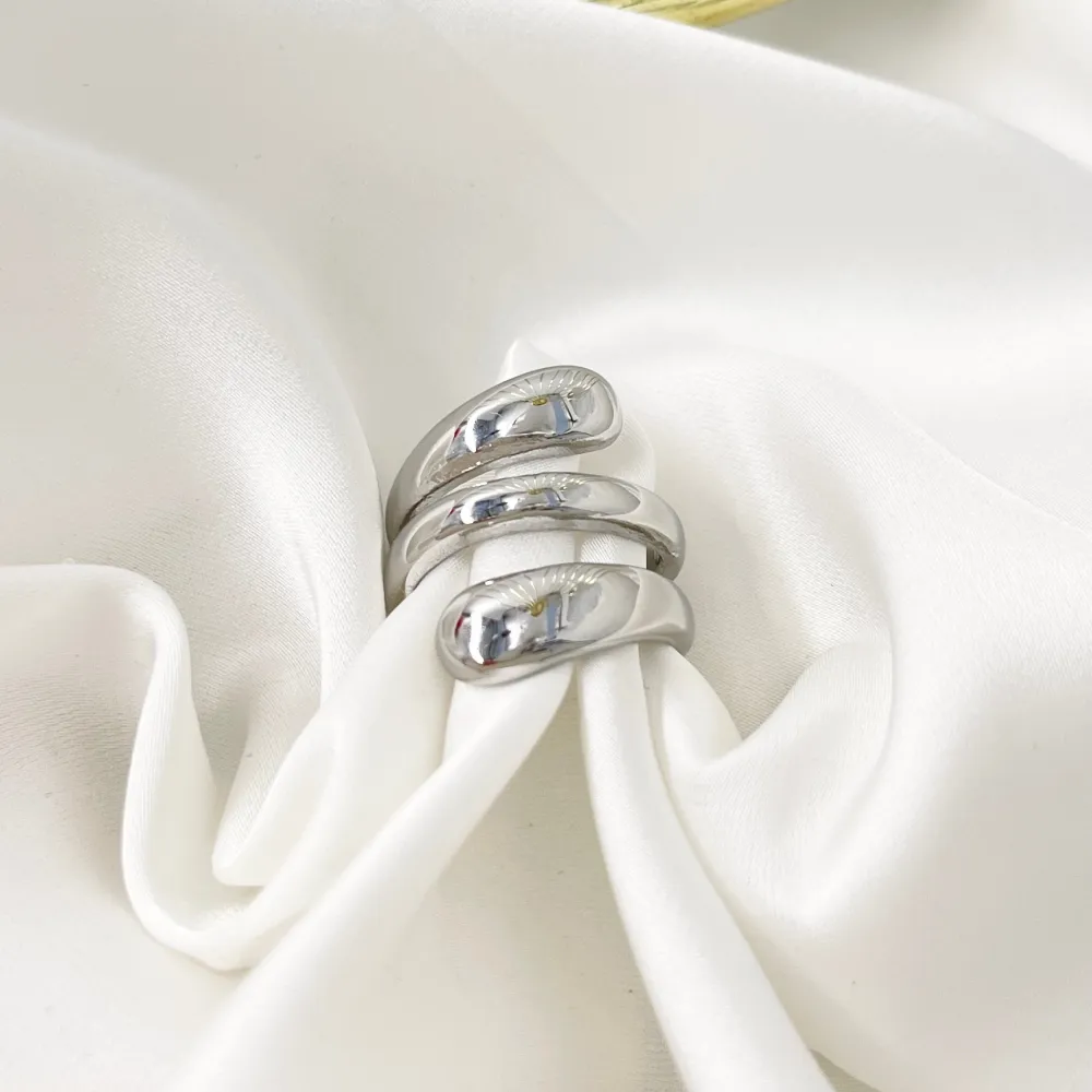 Goccia -Anello Regolabile in Acciaio - AAR-103-AA4451R