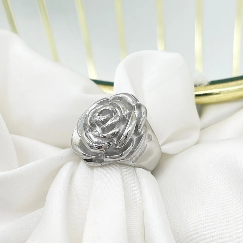 Rosa -Anello Regolabile in Acciaio - AAR-103-AA4455R