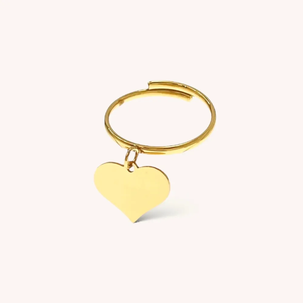 Cuore Pendente-Anello Regolabile in Acciaio - AAR-103-AA4551R