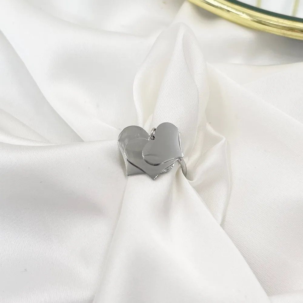 Tre CuoriPendenti-Anello Regolabile in Acciaio - AAR-103-AA4552R