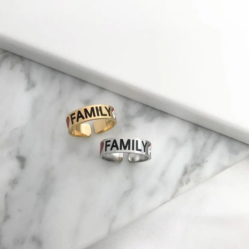 Scritte Smaltate-36Pz Anelli in Acciaio Regolabili - AAR413-736