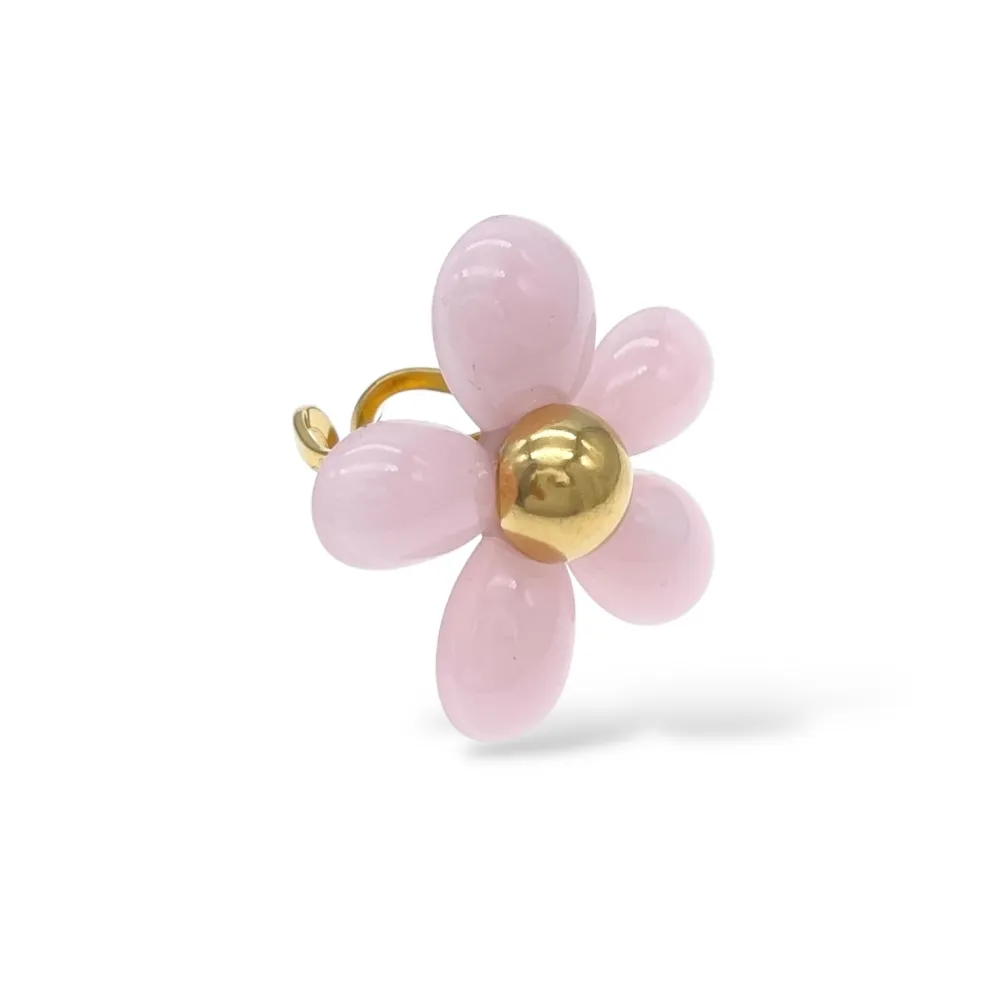 Fiore  -Anello Regolabile in Acciaio - AAR-732-394