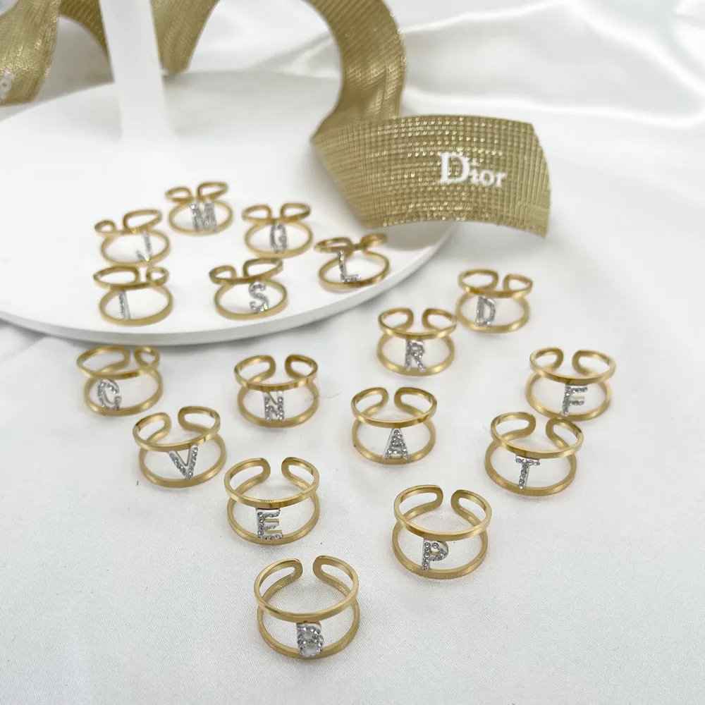 AMR7780-Iniziale ORO GIALLO -Anello Regolabile - AMR7780-Iniziale ORO GIALLO -Anello Regolabile