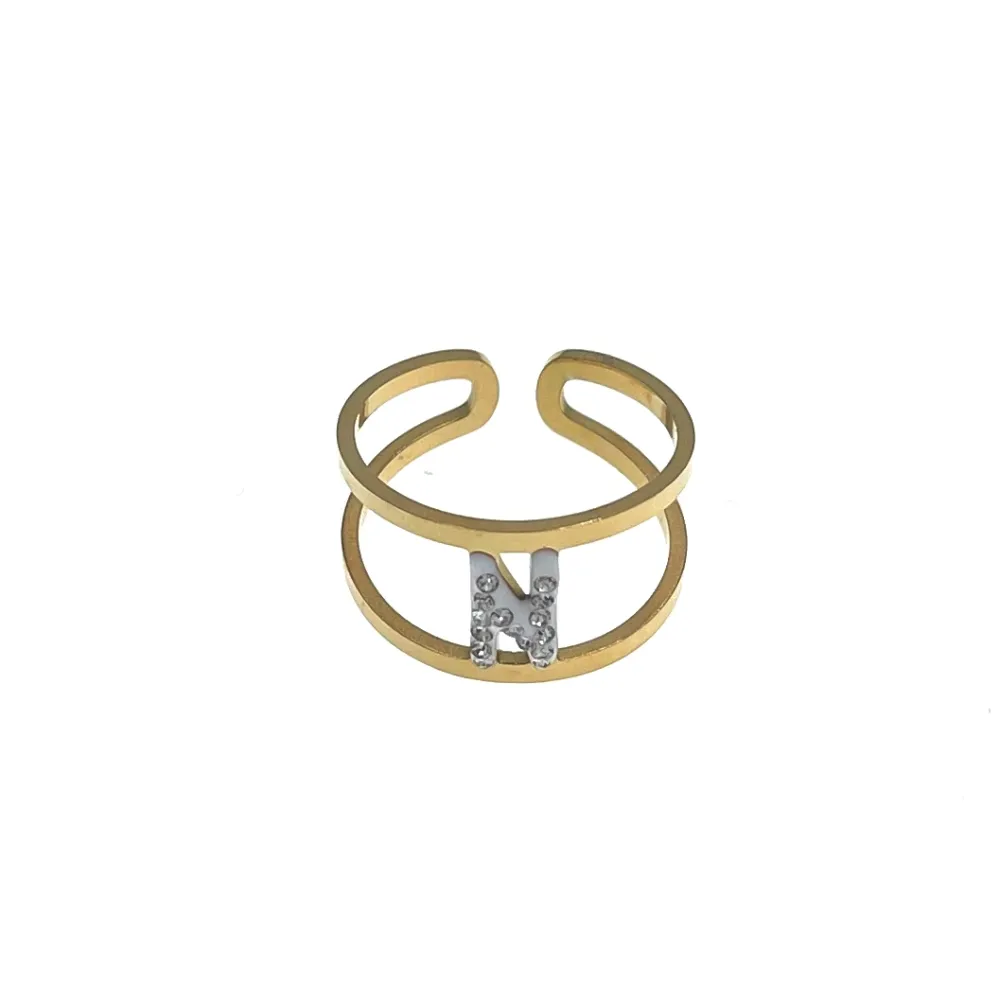 AMR7780-Iniziale ORO GIALLO -Anello Regolabile - AMR7780-Iniziale ORO GIALLO -Anello Regolabile