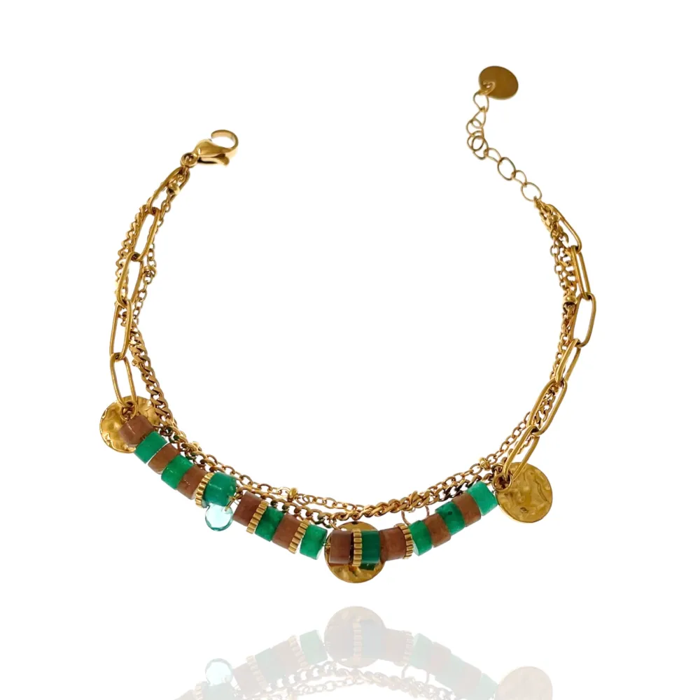 Multifili con Perline-Bracciale in Acciaio con Chiusura - BAC-103-AA1721B